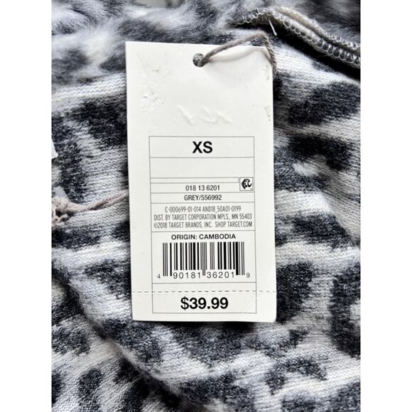 A New Day NWT Leopard Print Cardigan Duster Size XS Grey Oversized Cozy Winter - Picture 7 of 7